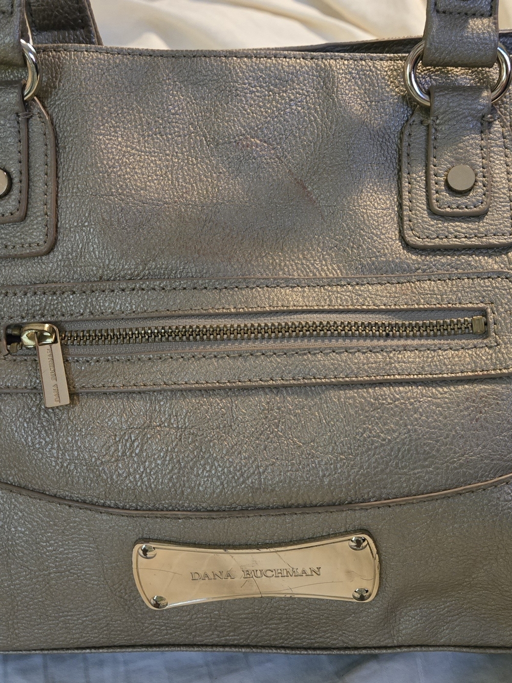 Dana Buchman Metallic Gold Shoulder Bag with Gold Hardware
